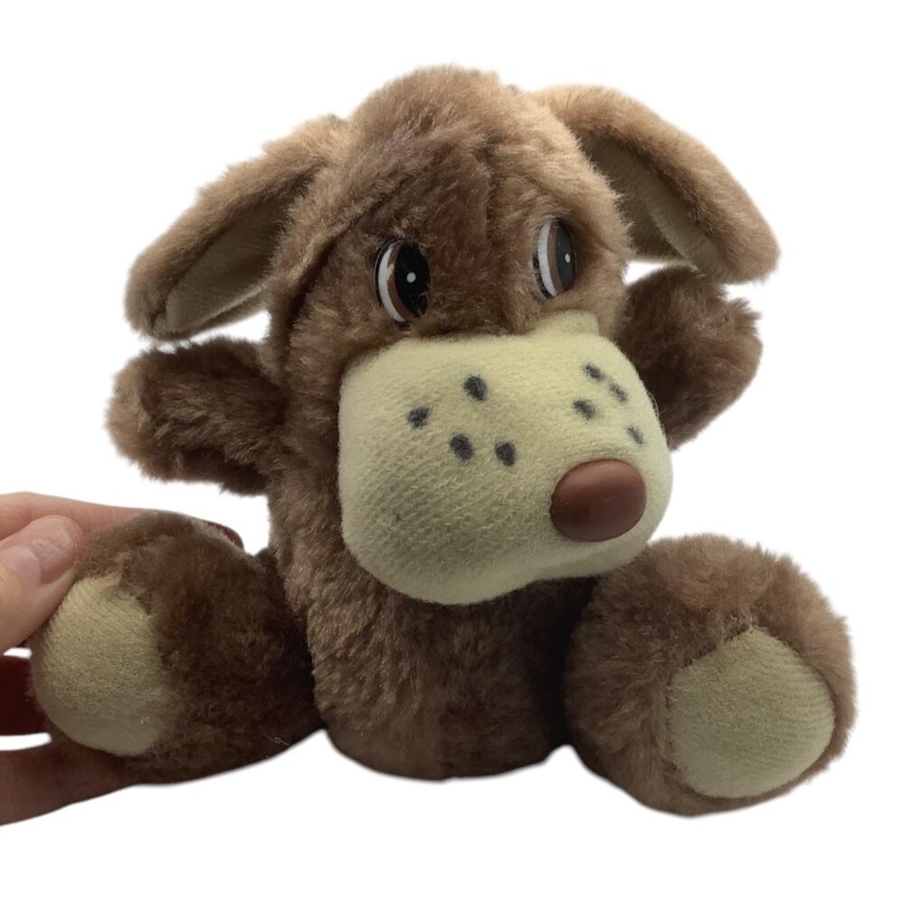 Vtg Dan Brechner Brown‎ Puppy Hound Dog Stuffed Animal Toy 5" Brown